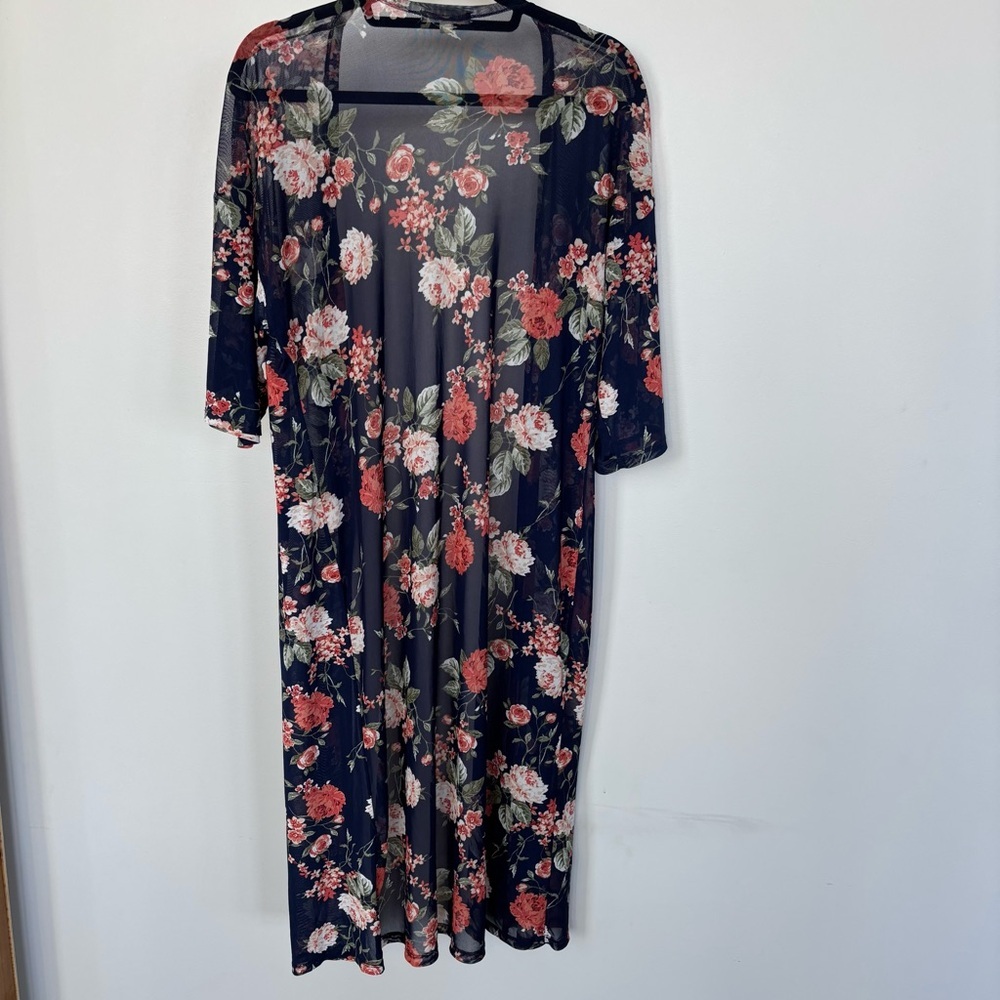 Ultra‎ Flirt Floral Sheer Kimono Cardigan Size XS